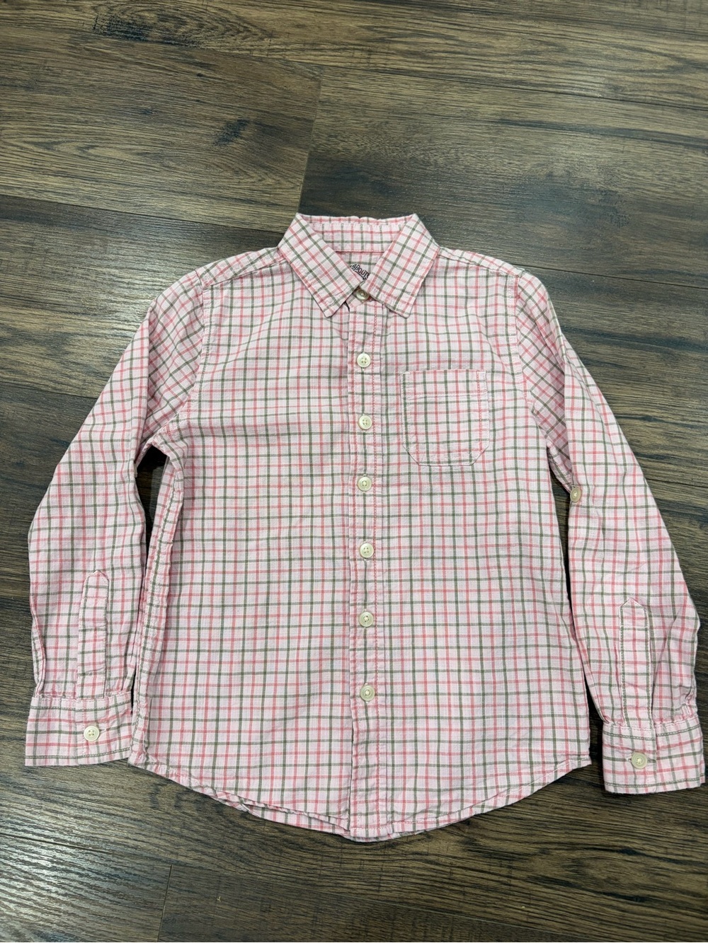 Boys' Pink Plaid Button-Down Shirt Size 8